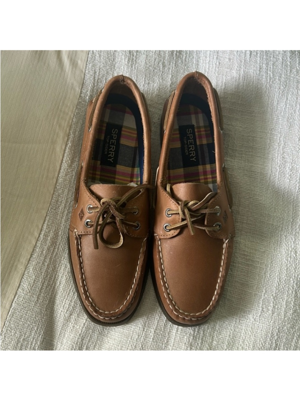 New Sperry Topsider Women's Brown Leather Slip On Boat Shoes Size 7